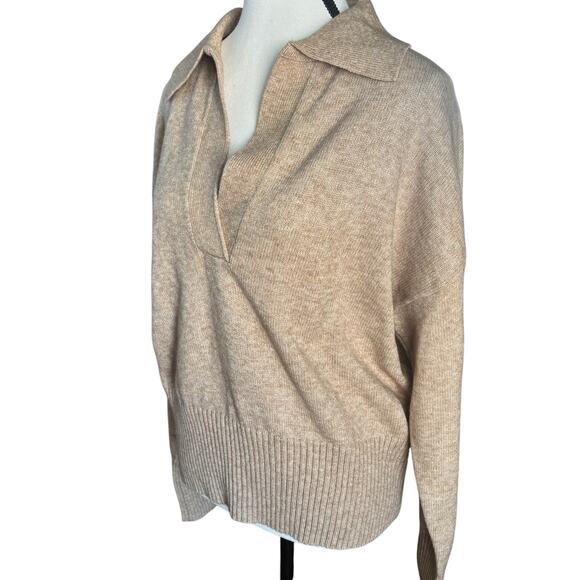 Truth by Republic Collared Soft Knit Sweater NWT Women’s Large Beige Bisque - Picture 4 of 7
